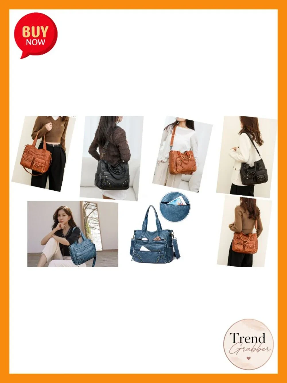 Women's Hobo Satchel Handbag Faux Leather Vegan Purse Tote Shoulder Bag